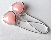 Sterling Silver Pink  Agata  Earrings, Bridesmaids Earrings, Bridesmaids Gift