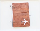 Wood Airplane cutout journal/ mini album