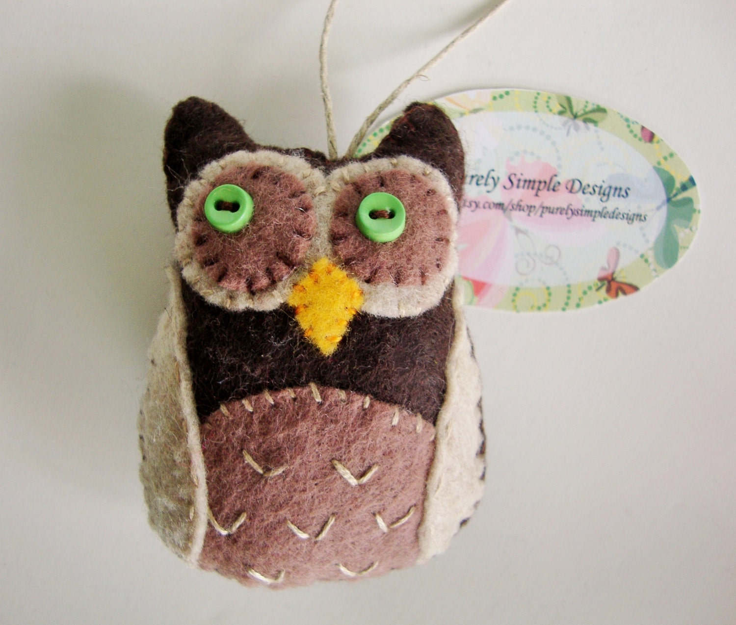 Felt Owl - Plush Owl Ornament - Party Favor - Owl Home Decor