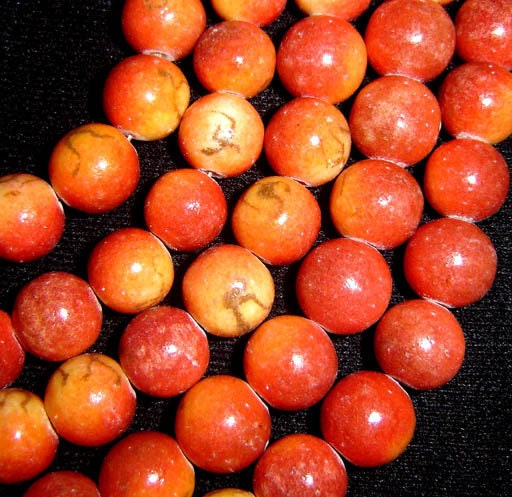 Apple Coral Beads Full Strand - 20mm round