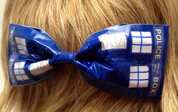 Doctor Who TARDIS Duct Tape Hair Clip Hair Bow Hair Fascinator