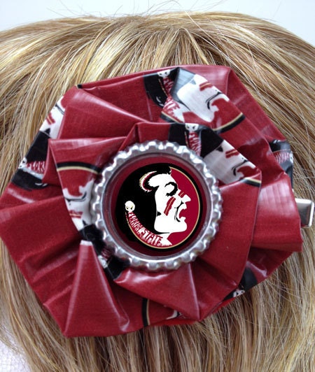 FSU Florida State University Seminoles Duct Tape Hair Clip Hair Bow Hair Fascinator