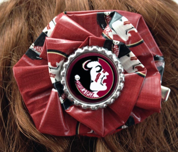 FSU Florida State University Seminoles Duct Tape Hair Clip Hair Bow Hair Fascinator