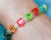 Rainbow coloured cube bracelet