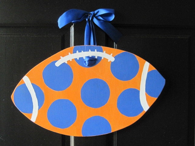 2 Football Wooden Door Hangers