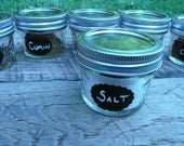 Mason Jar Spice Jars with Chalkboard Labels - Set of Six