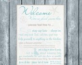 personalized guest room rules digital print