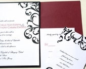 Wedding Invitation Stationery in Traditional Damask