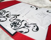SAMPLE INVITATION Modern Damask Wedding Invitation