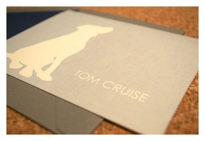 Dog Silhouette Personalized Designer Note Cards