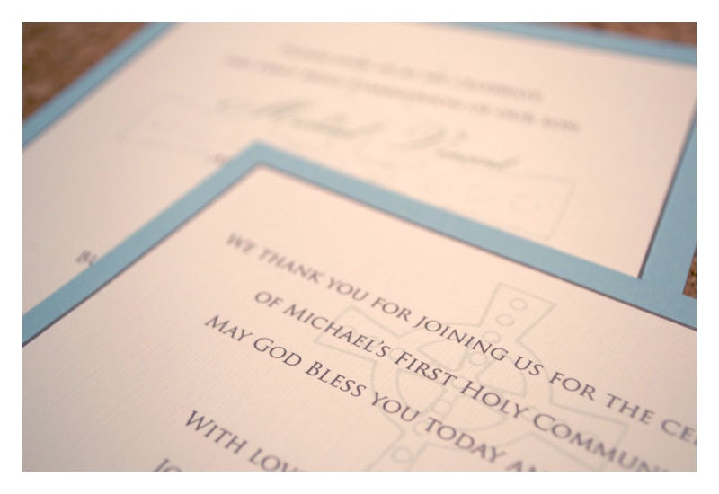 Traditional Cross Communion Party Invitations
