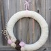 18" New Baby Girl Wreath, Nursery, Baby Shower, Hospital, Delivery, Door/Wall Decor, Wedding Wreath, Shabby Chic: Pink, Brown, Champagne
