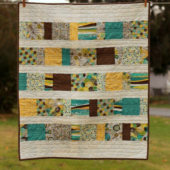 baby quilt.  studio e brook fabrics.  gender neutral.