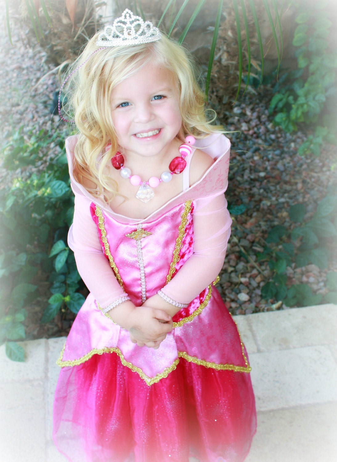 Sleeping Beauty Princess is an adorable Chunky Bubblegum style Necklace with Jewel Pendant or a STAR Pendant.