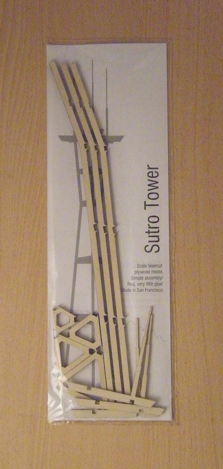 Sutro Tower Model in Birch Plywood