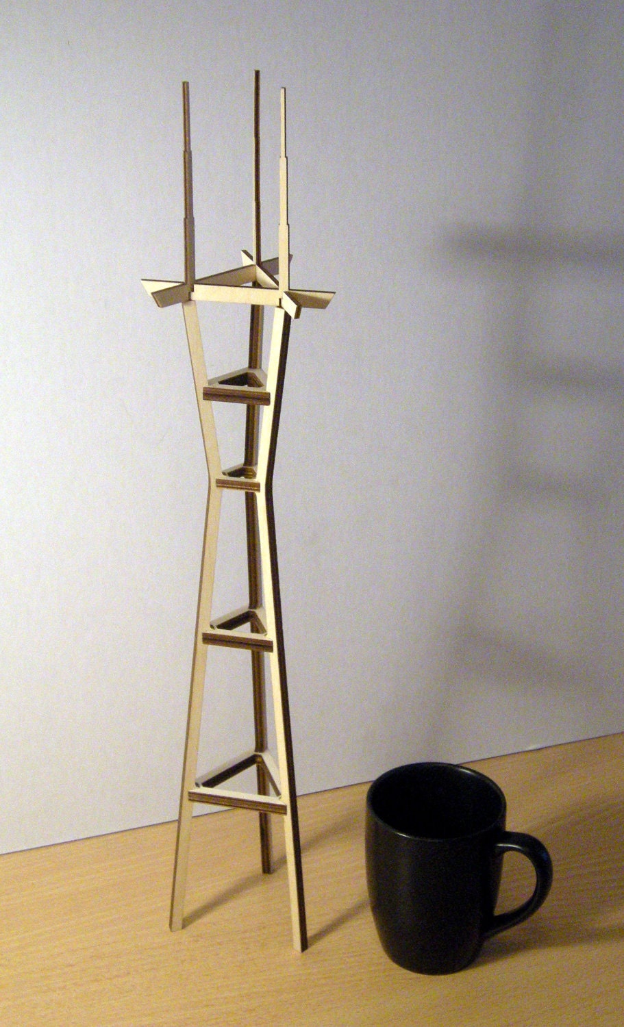 Sutro Tower Model in Birch Plywood