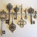 Antique Bronze Keys Charms Assorted 13-69 mm 6pcs - Ships IMMEDIATELY from California - BC175