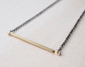 Everyday Necklace : Minimalist Necklace - A Simple Brass Bar