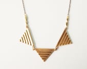 Geometric Necklace : Brass Triangle Buntings