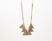 Geometric Necklace : Brass Triangle Necklace on a Chain