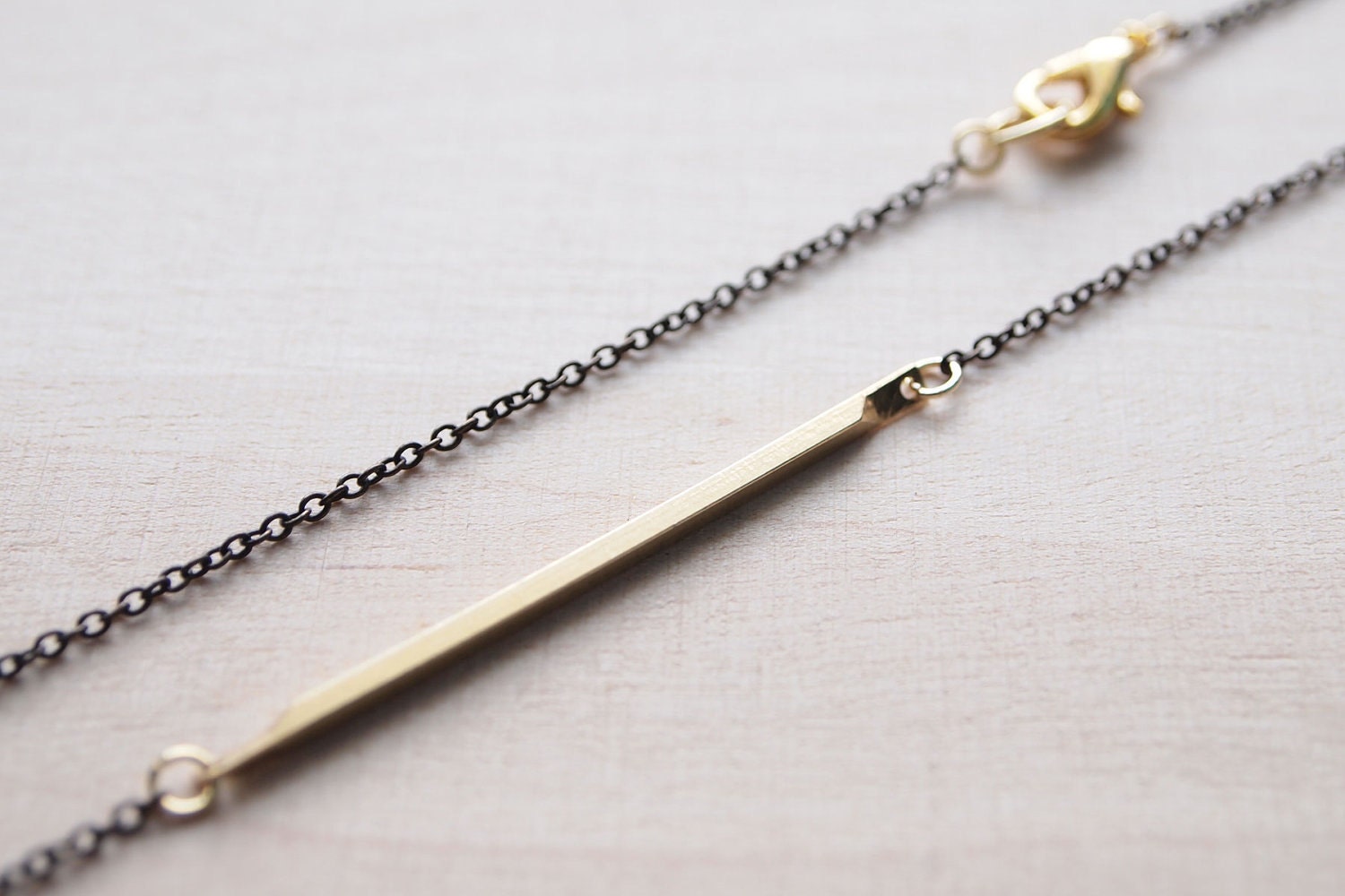 Everyday Necklace : Minimalist Necklace - A Simple Brass Bar