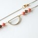SPRING SALE Everyday Necklace - Pink Coral Swarovski with a Geometric Twist