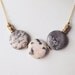 SPRING SALE Statement Necklace : Autumn Jewelry - Triple Coin Flamingo Jasper Necklace, Gifts for her
