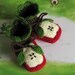 Knitted Baby booties "Two Apple halves", baby shoes, hand knit baby shoes / size 0-3M