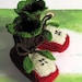 Knitted Baby booties "Two Apple halves", baby shoes, hand knit baby shoes / size 0-3M