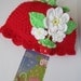 Crochet Girls Red Strawberry Hat, Crochet Girls Hat Strawberry, Red Strawberry Hat, Crochet Strawberry Hat, READY TO SHIP