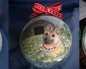 GIFT CERTIFICATE  Hand Painted Whimsical, Personalized Custom Art Pet Portrait - dog art - cat art Ornament 25.00