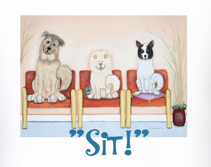Dog T Shirt dog art Dog Painting Irenes Artwork Whimsical Art Painting Chow, Akita, Samoyed, Fathers Day Gift, Mothers Day