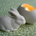 Soy Candles, Porcelain Votive, Set of 2 Eggs with Porcelain Bunny, Spring Time Limited Edition