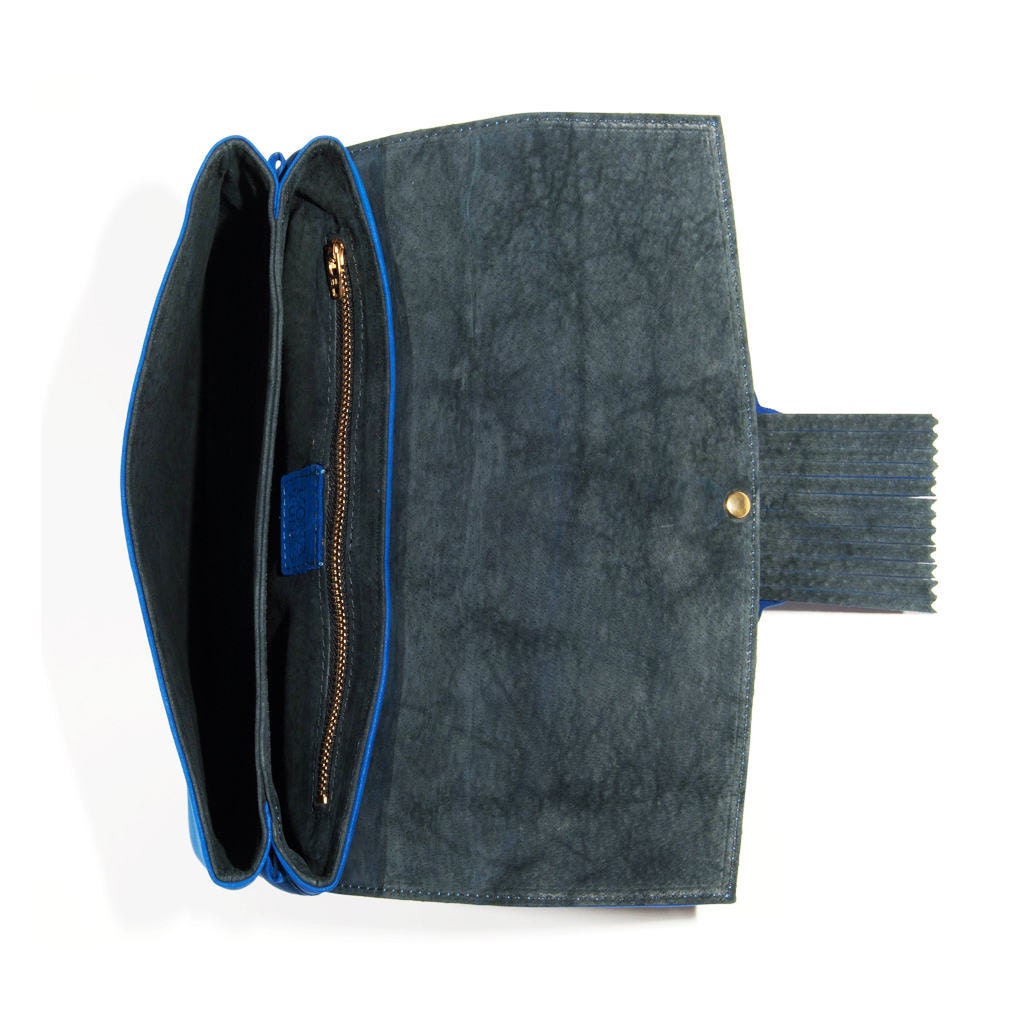 Blue leather handbag - Blue Morpho Handmade Leather Bag Now On Sale