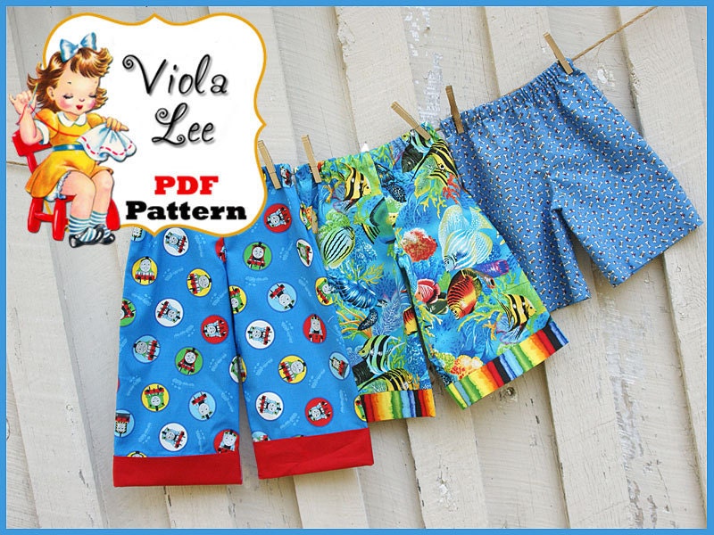 Trevor...Boy's Pants Pattern, Long Pants, Cuffed Long Pants, Beach Shorts, Shorts. INSTANT DOWNLOAD. Toddler Pattern