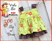 Zoe...Ruffle Dress Pattern and Top Pattern. Girl's Dress Pattern. PDF Girl's Sewing Pattern.  INSTANT DOWNLOAD.