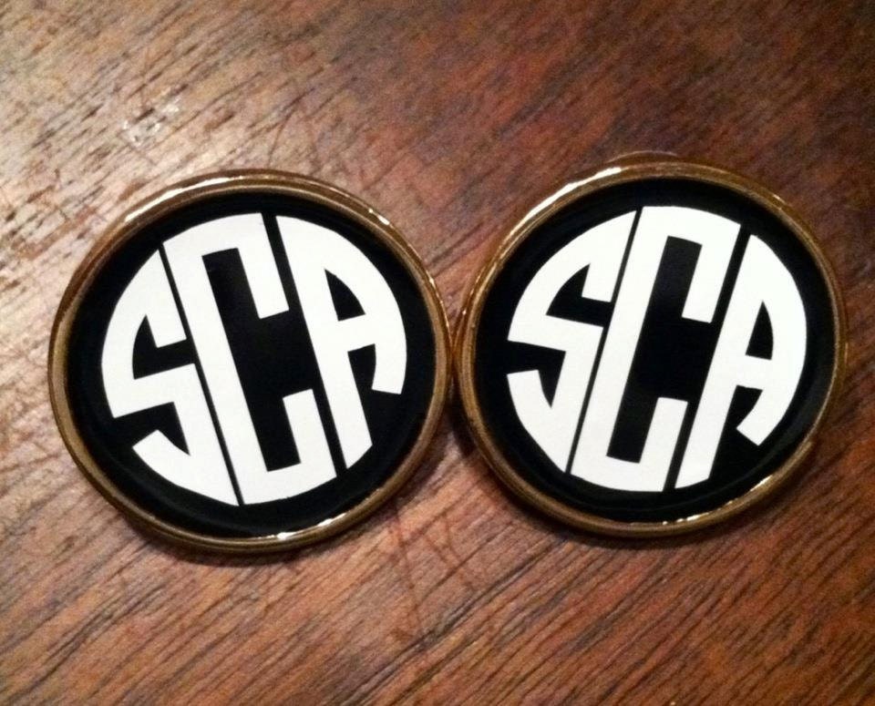 Preppy Monogrammed Earrings