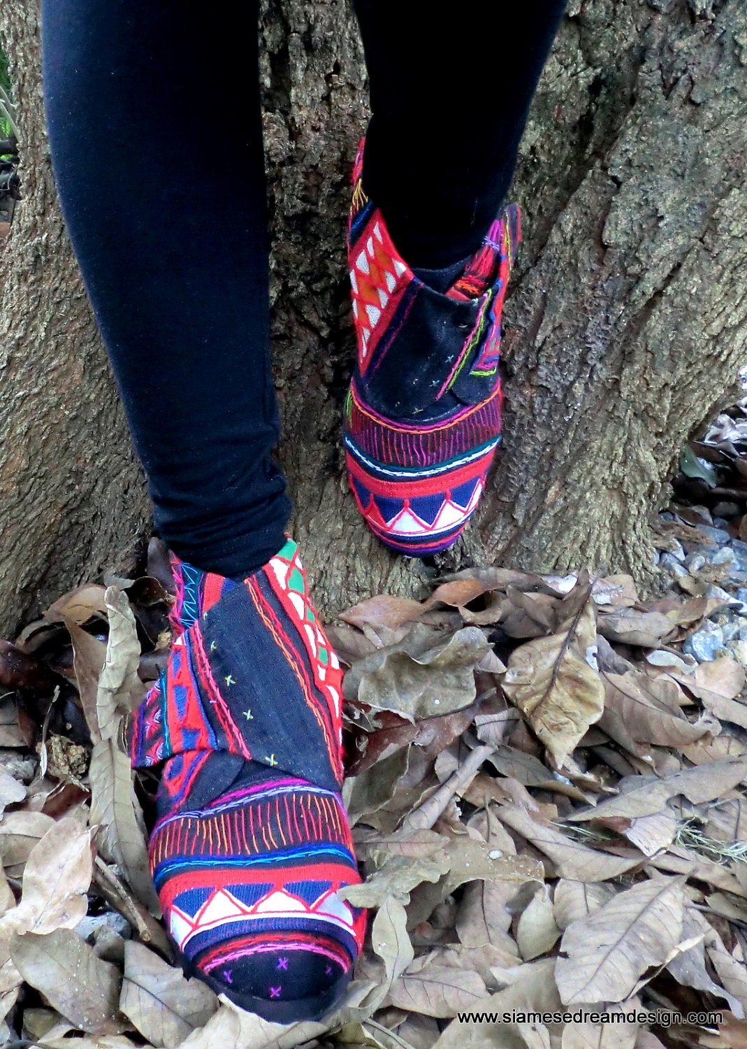 Akha Retro Embroidered & Appliqued Vegan Ankle Bootie, Shoe, Boot