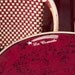 Paris Photo - Maroon cafe table in Paris, La Comète, Fine Art Photograph, Urban Home Decor