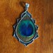 Small Silver Encased Peacock Pendant