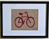 Burlap Wall Art : Bicycle - 8 x 10