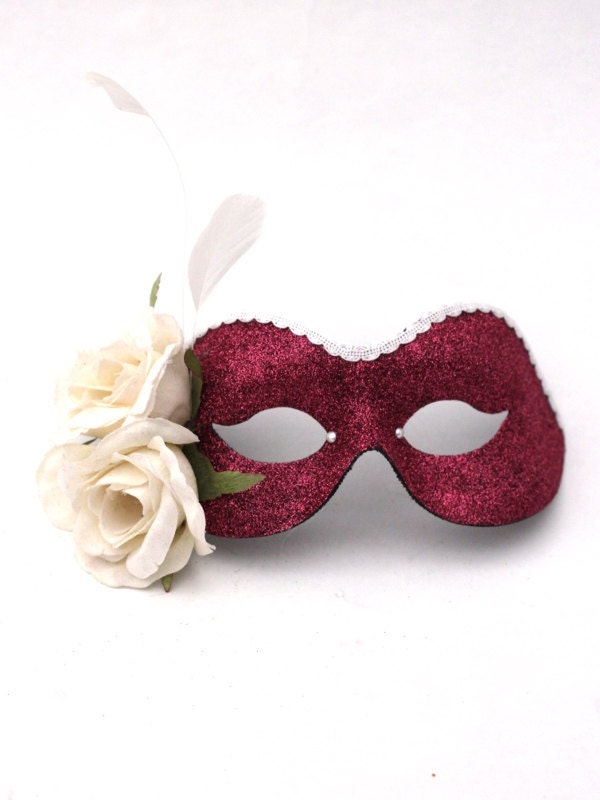 Pink & Cream 'Romantic Rose'  Masquerade Mask - masqueboutique