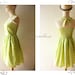 Amor Vintage 50's Inspired Halter Neck The Polka Dot Juicy Lime Green Dress for Any Occasion - Once Upon A Time- Size S-
