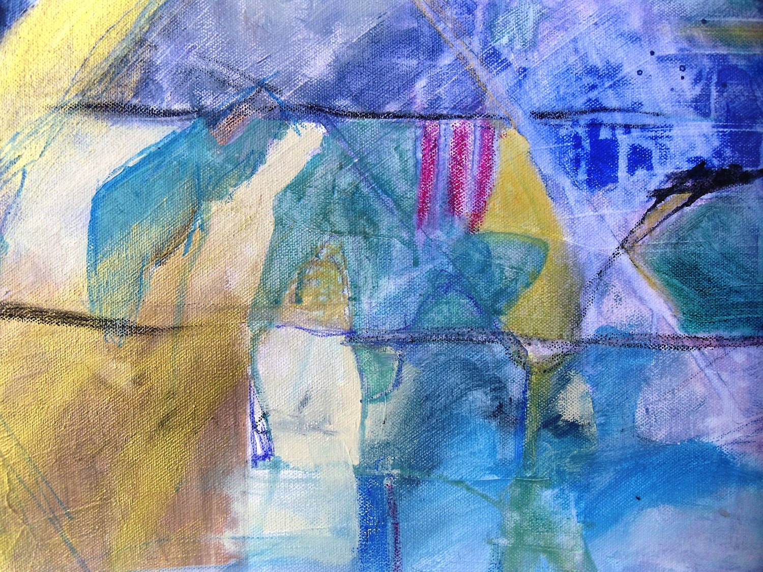 Reserved for Denise Abstract Expressionist Painting on Canvas Modern Art "Guardian Song"