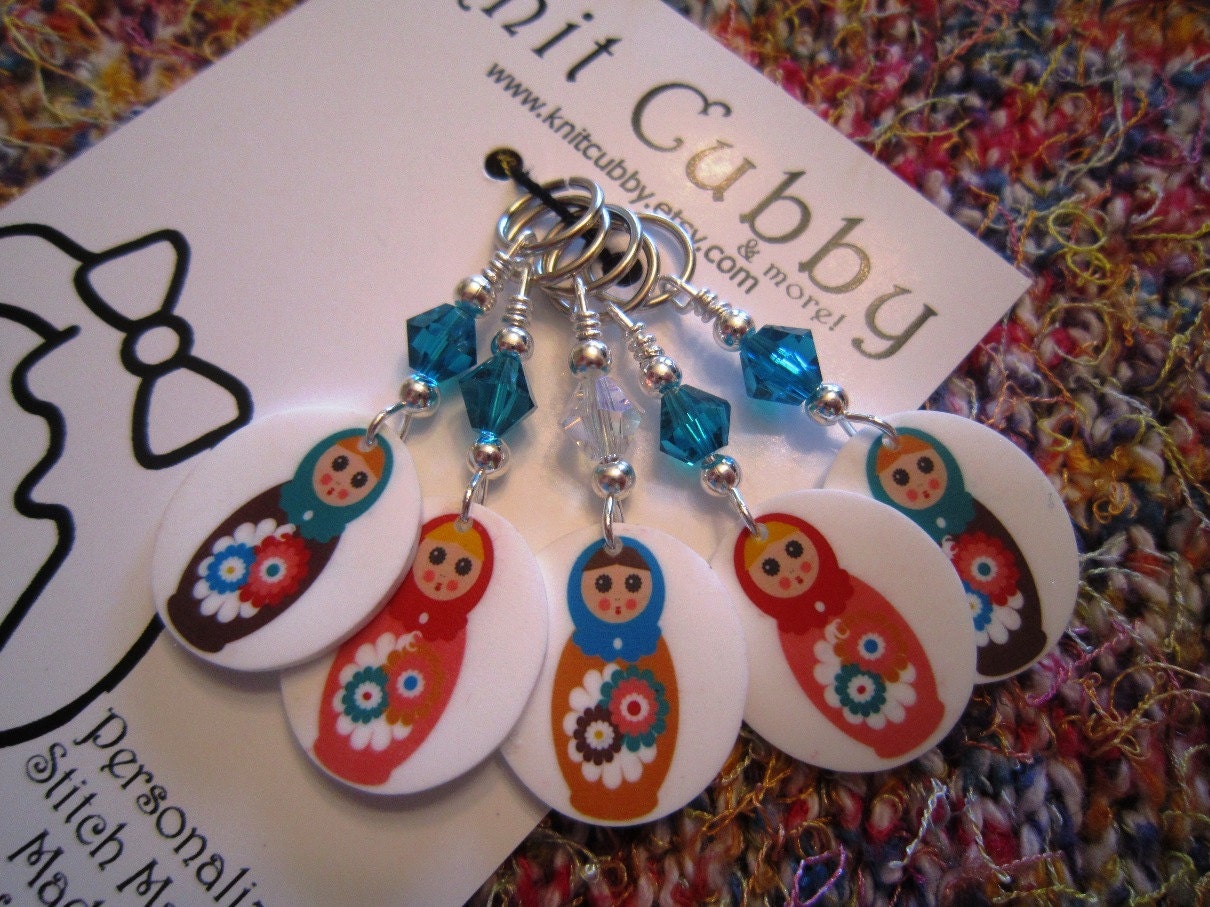 Matryoshka Dolls - Russian Nesting Dolls Knitting NON SNAG Stitch Markers