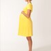 Short sleeve yellow sunflower maternity dress