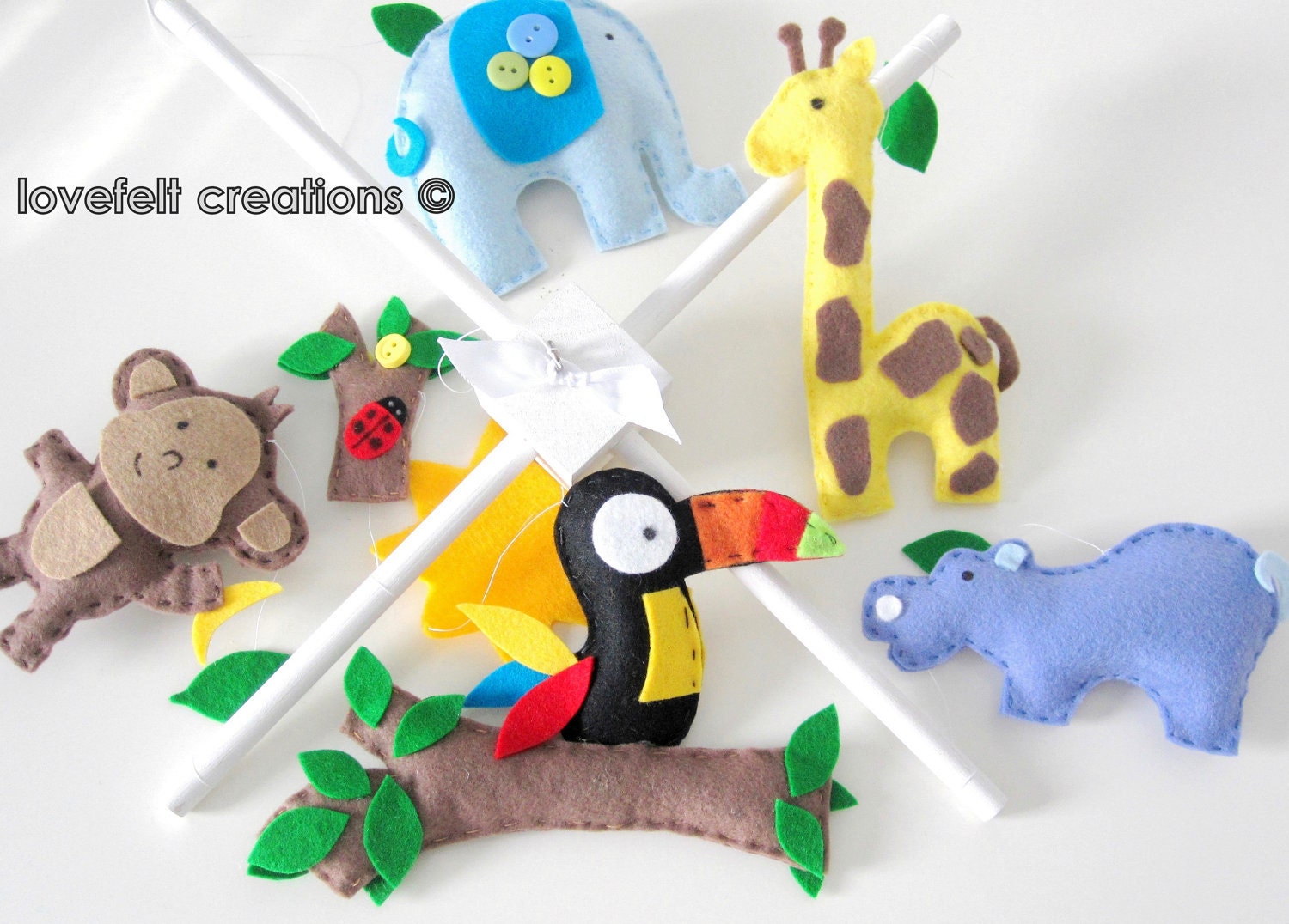 Baby Crib Mobile - Jungle Theme Mobile  - Neutral Mobile - You can choose your colors too :)