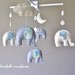Baby mobile - Baby crib Mobile - Elephant Mobile - Nursery Mobile - Baby boy Mobile - You can PICK ur COLORS and FABRIC :)