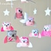 Baby Crib Mobile - Baby Mobile - Owl Mobile - Pink and Gray Baby Mobile - Mobile - You can Customize your colors :)