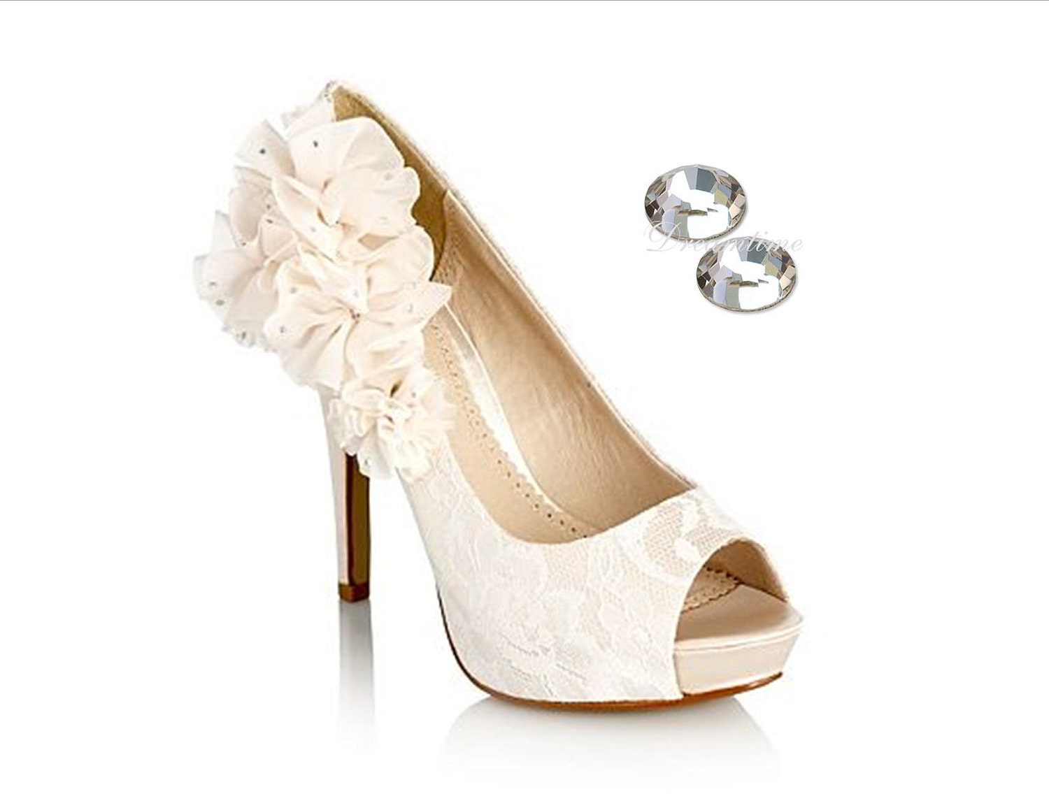 bridal black and ivory shoes